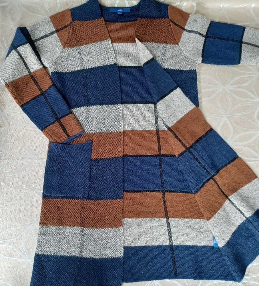 Long Colorblock Cardigan - Picture 1 of 9